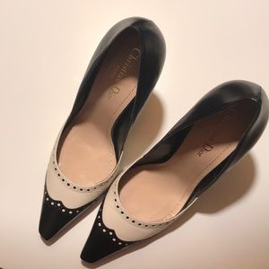 Christian Doir black and cream high heels.